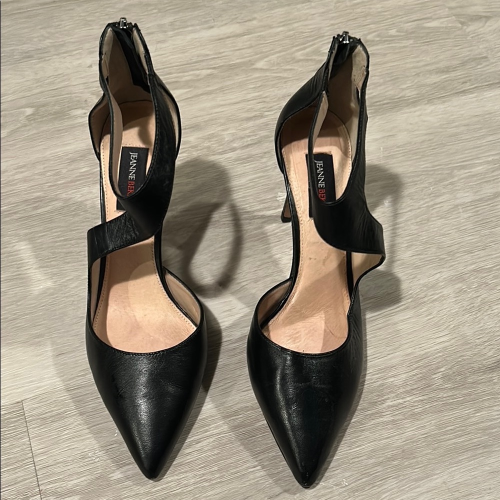 Black Leather Women's Heels